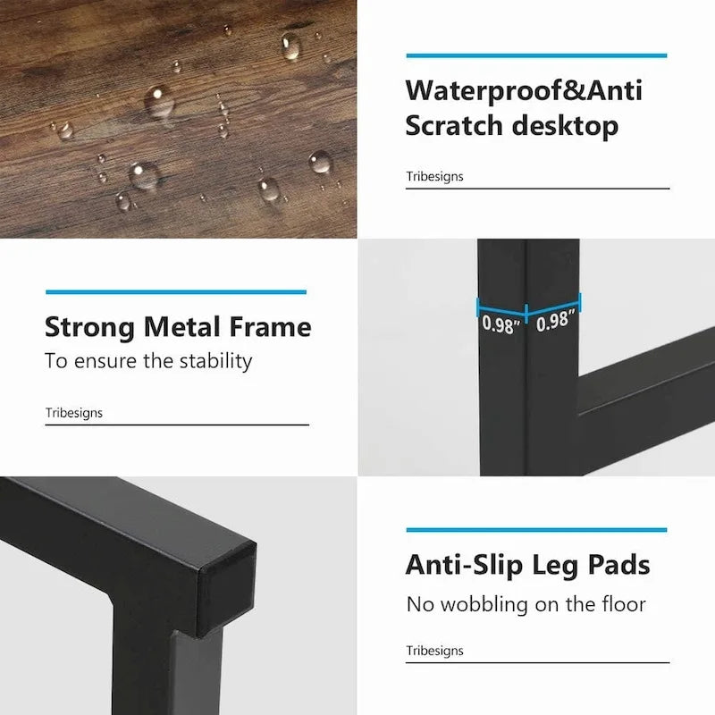 Home Office Desk Computer Desk Study Desk with Hutch and Shelves