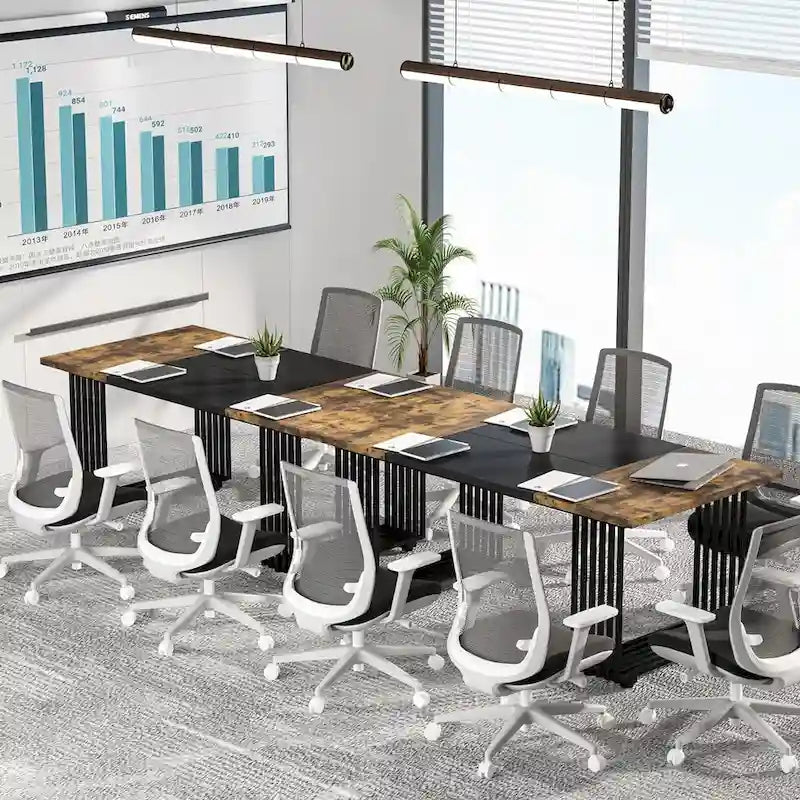 70.9  Modern Office Desk, White Executive Desk with Gold Metal Frame