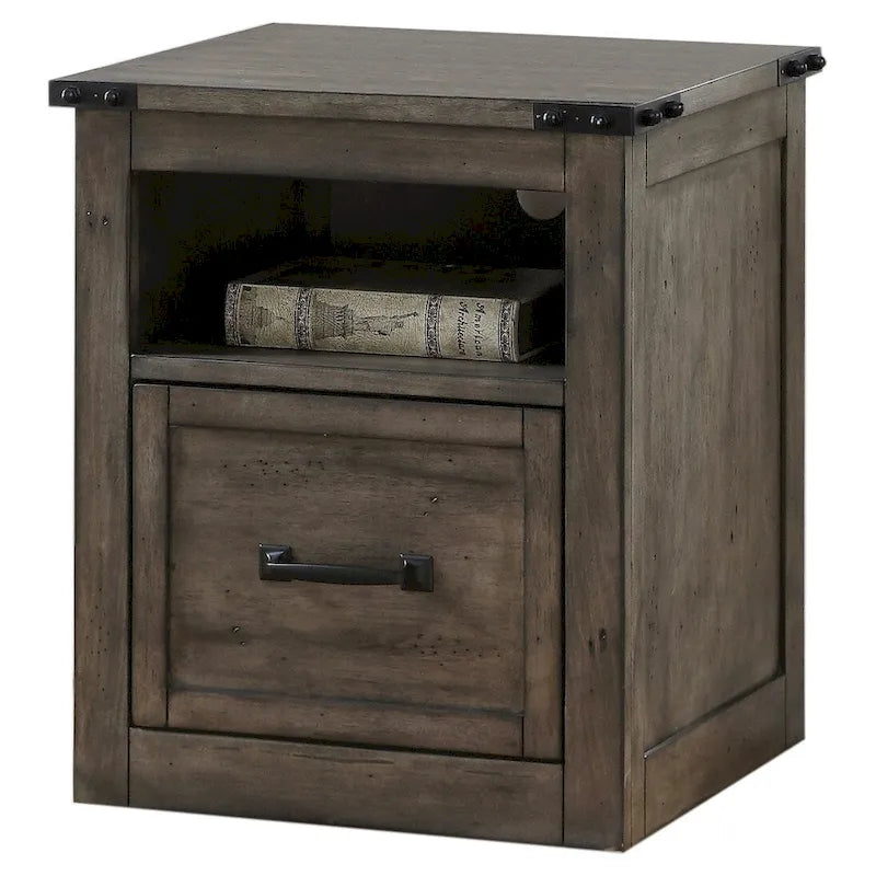 Bridgevine Home Storehouse One Drawer File, Smoked Grey Finish