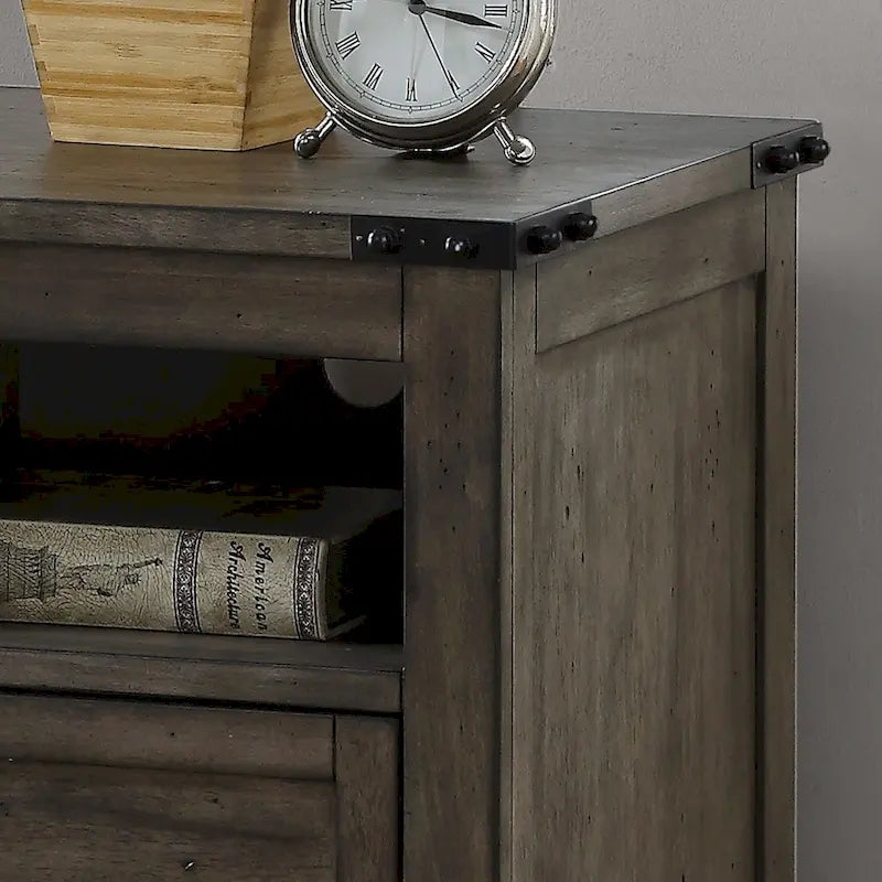 Bridgevine Home Storehouse One Drawer File, Smoked Grey Finish