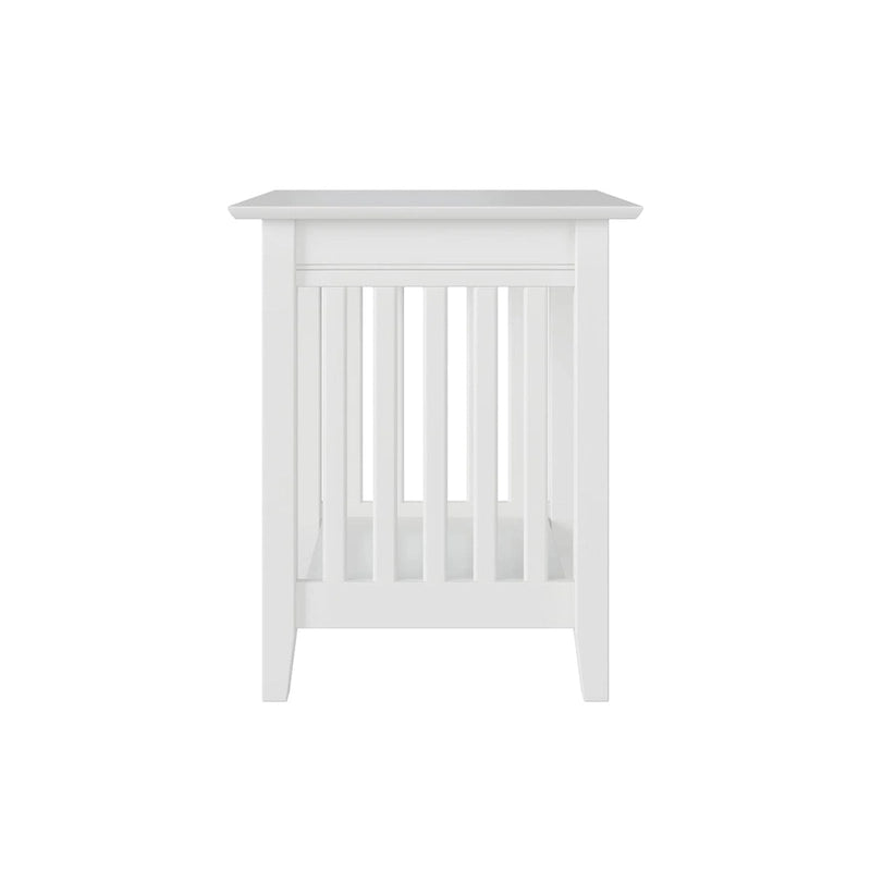 AFI Mission Printer Stand with Built-in Charger in White