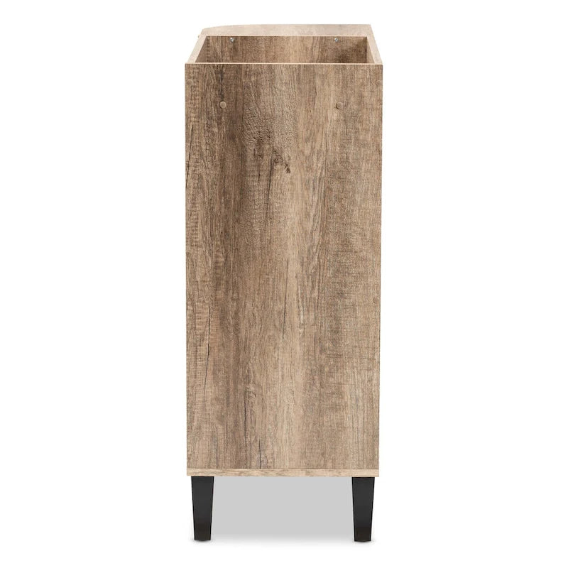 Wales Modern and Contemporary Rustic 2-Door Shoe Storage Cabinet