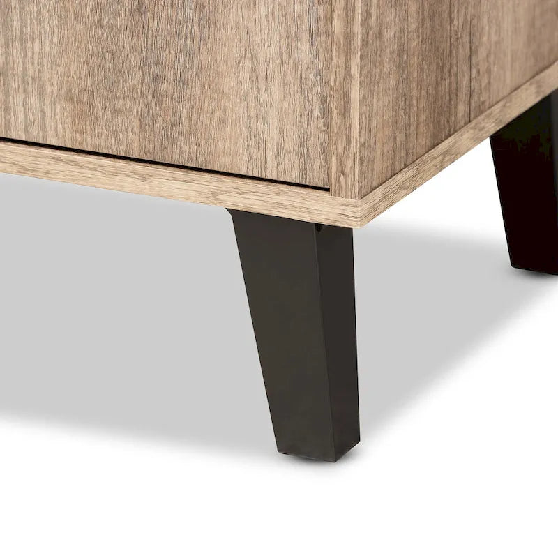 Wales Modern and Contemporary Rustic 2-Door Shoe Storage Cabinet