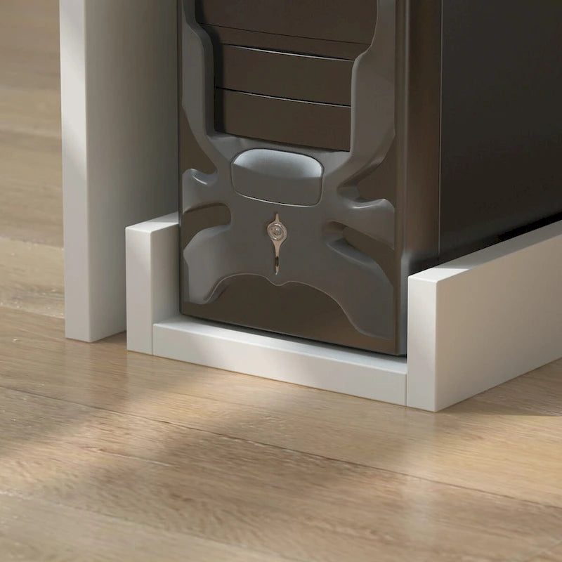 Timechee 55.9 W 48.4 H L-Shape Wood Reception Desk Drawer With Lock