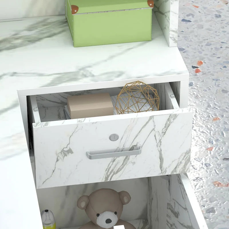 Timechee 55.9 W 48.4 H L-Shape Wood Reception Desk Drawer With Lock