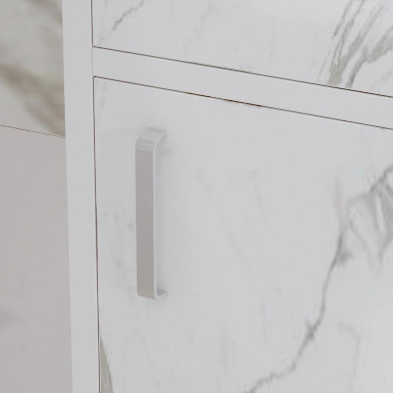 Timechee 55.9 W 48.4 H L-Shape Wood Reception Desk Drawer With Lock