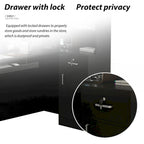 Timechee 55.9 W 48.4 H L-Shape Wood Reception Desk Drawer With Lock