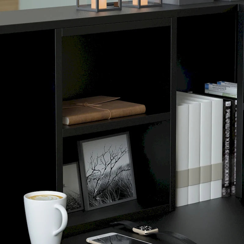 Timechee 55.9 W 48.4 H L-Shape Wood Reception Desk Drawer With Lock