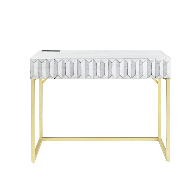 Bird Modern 42-inch Metal Computer Desk with USBs by Furniture of America