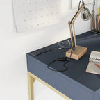 Bird Modern 42-inch Metal Computer Desk with USBs by Furniture of America