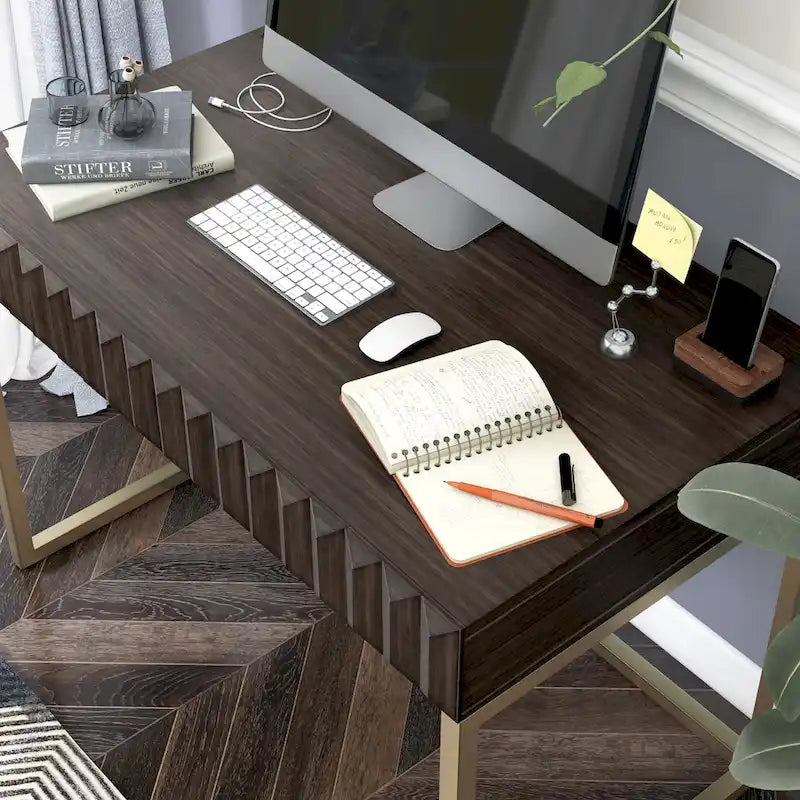 Bird Modern 42-inch Metal Computer Desk with USBs by Furniture of America