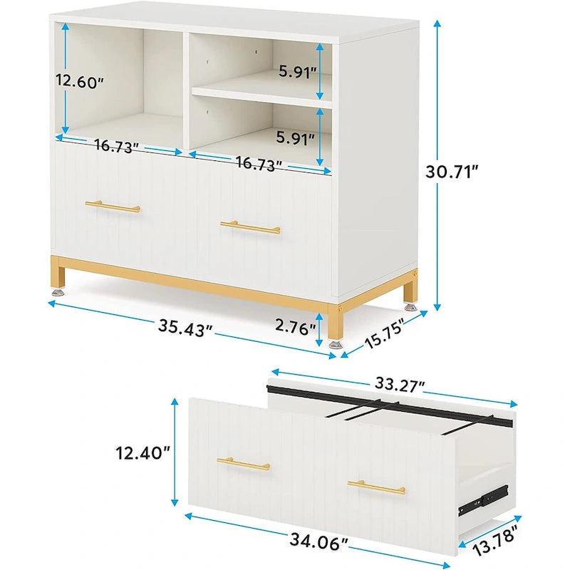 File Cabinet with Drawer, Adjustable Rod for Letter/Letter/A4 Size