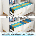 File Cabinet with Drawer, Adjustable Rod for Letter/Letter/A4 Size