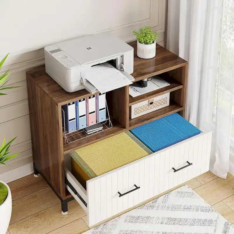 File Cabinet with Drawer, Adjustable Rod for Letter/Letter/A4 Size