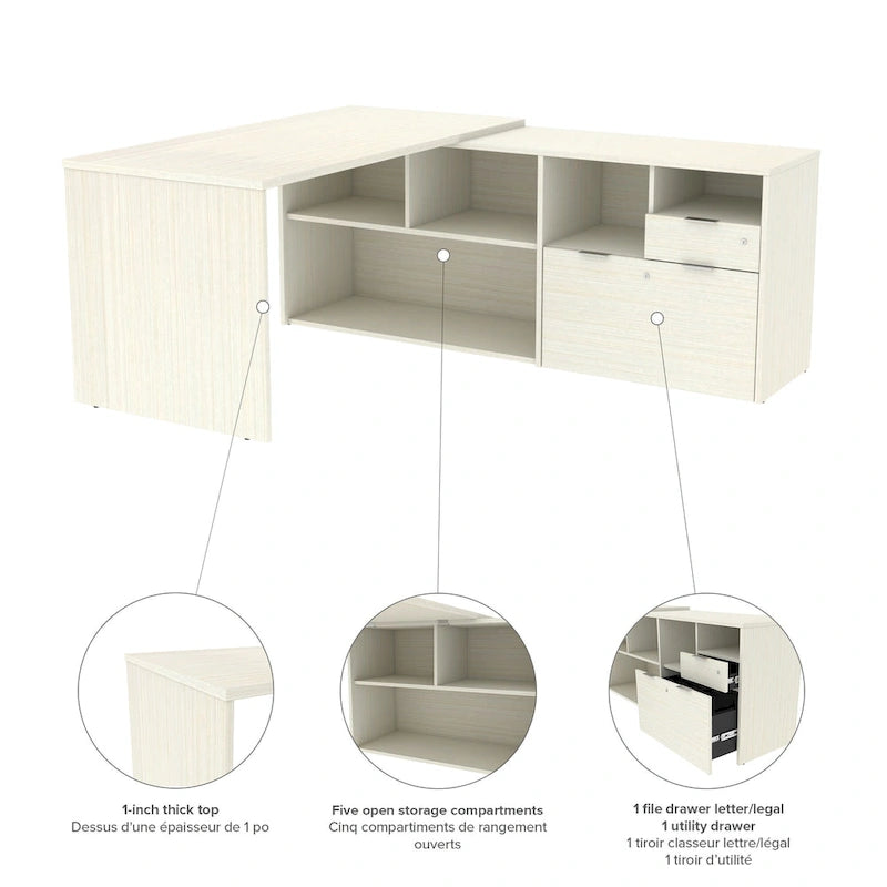 Bestar i3 Plus L-shaped 2-drawer Desk