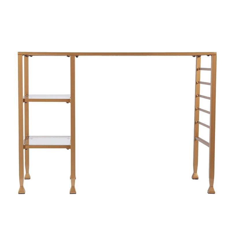 SEI Furniture Amelie Gold Metal/Glass Writing Desk