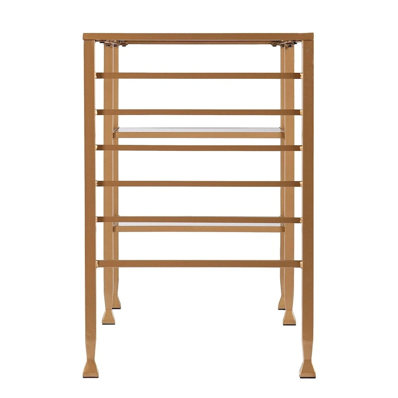 SEI Furniture Amelie Gold Metal/Glass Writing Desk