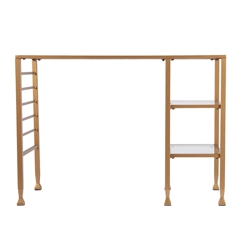 SEI Furniture Amelie Gold Metal/Glass Writing Desk