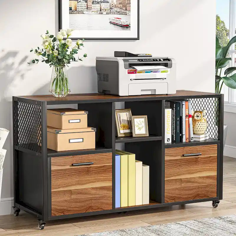 Modern File Cabinet Mobile Lateral Filing Cabinet for Home Office