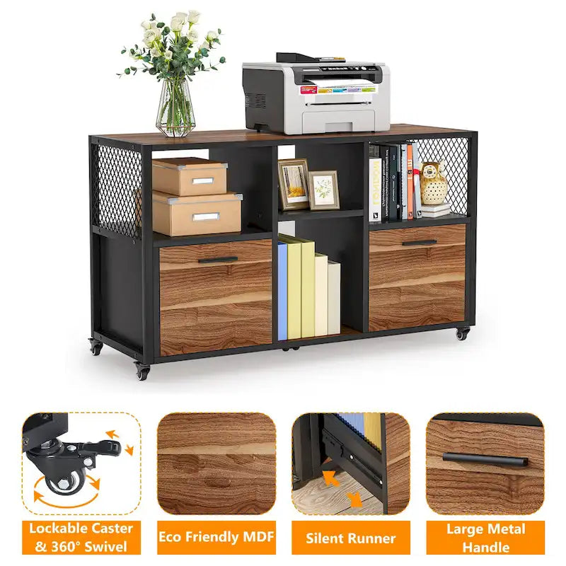 Modern File Cabinet Mobile Lateral Filing Cabinet for Home Office