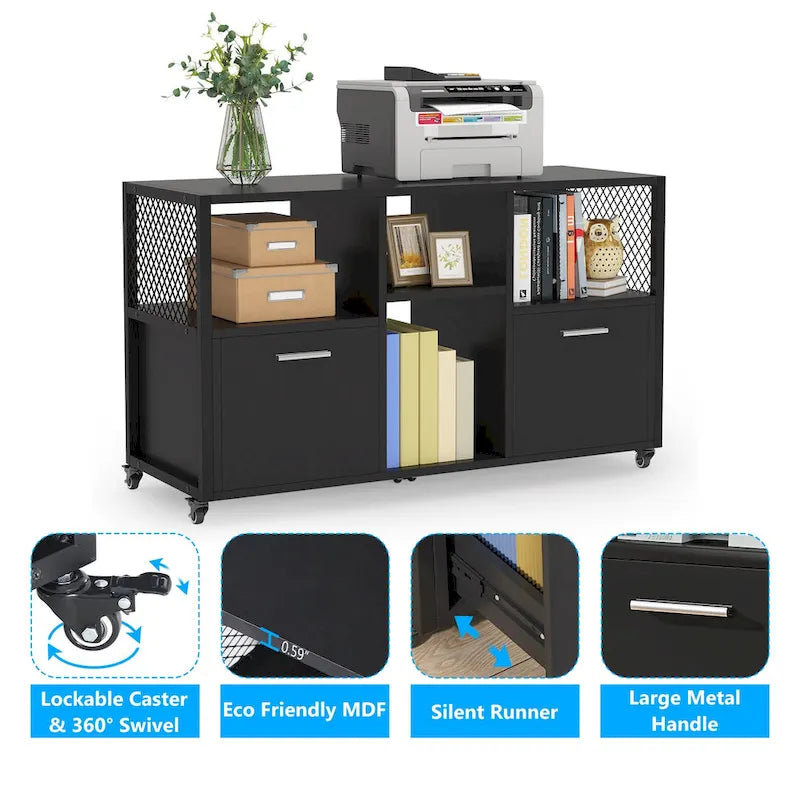 Modern File Cabinet Mobile Lateral Filing Cabinet for Home Office