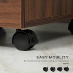 HOMCOM 3 Drawer Mobile File Cabinet, Rolling Printer Stand, Vertical Filing Cabinet