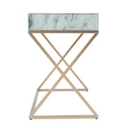 SEI Furniture Kewen Glam White Stone Writing Desk