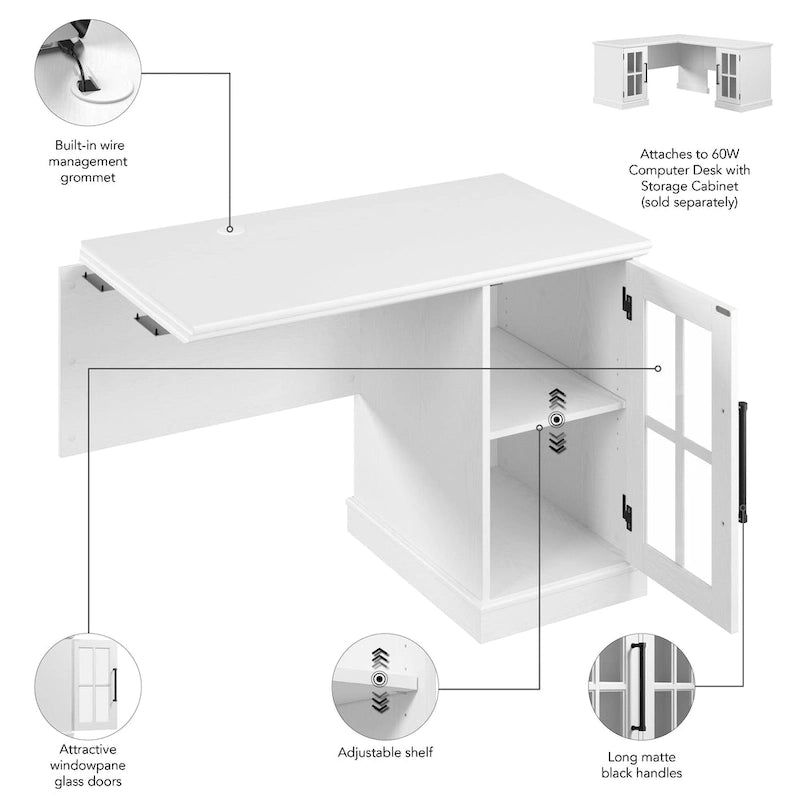 Westbrook 42W Desk Return with Storage by Bush Furniture