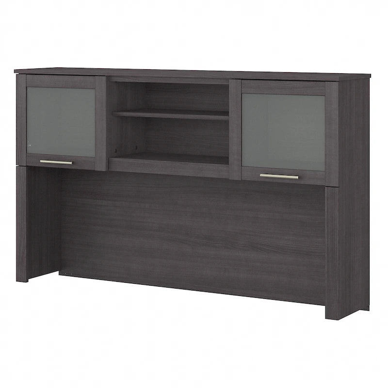 Bush Furniture Somerset Ash Gray 60W Hutch for L Shaped Desk - 59.09 L x 12.50 W x 35.69 H