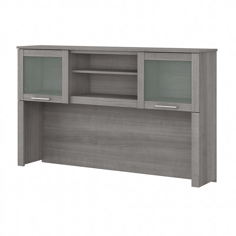 Bush Furniture Somerset Ash Gray 60W Hutch for L Shaped Desk - 59.09 L x 12.50 W x 35.69 H