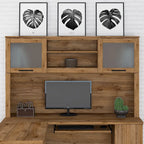 Bush Furniture Somerset Ash Gray 60W Hutch for L Shaped Desk - 59.09 L x 12.50 W x 35.69 H