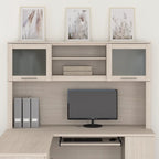 Bush Furniture Somerset Ash Gray 60W Hutch for L Shaped Desk - 59.09 L x 12.50 W x 35.69 H