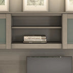 Bush Furniture Somerset Ash Gray 60W Hutch for L Shaped Desk - 59.09 L x 12.50 W x 35.69 H