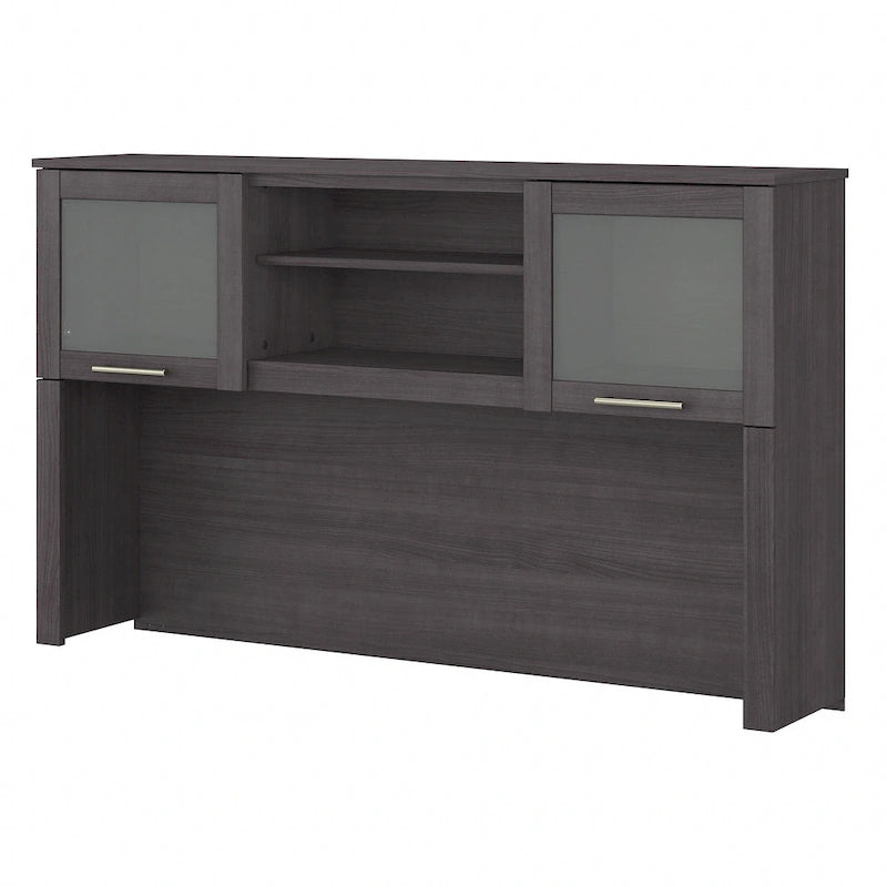 Bush Furniture Somerset Ash Gray 60W Hutch for L Shaped Desk - 59.09 L x 12.50 W x 35.69 H