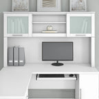 Bush Furniture Somerset Ash Gray 60W Hutch for L Shaped Desk - 59.09 L x 12.50 W x 35.69 H