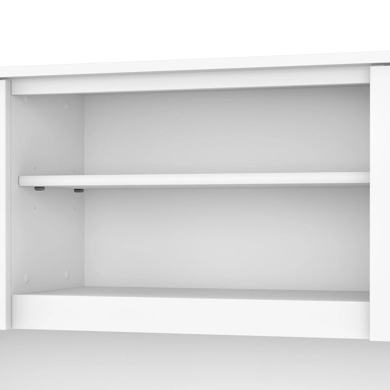 Bush Furniture Somerset Ash Gray 60W Hutch for L Shaped Desk - 59.09 L x 12.50 W x 35.69 H