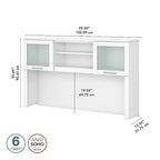 Bush Furniture Somerset Ash Gray 60W Hutch for L Shaped Desk - 59.09 L x 12.50 W x 35.69 H