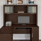 Bush Furniture Somerset Ash Gray 60W Hutch for L Shaped Desk - 59.09 L x 12.50 W x 35.69 H