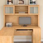 Bush Furniture Somerset Ash Gray 60W Hutch for L Shaped Desk - 59.09 L x 12.50 W x 35.69 H