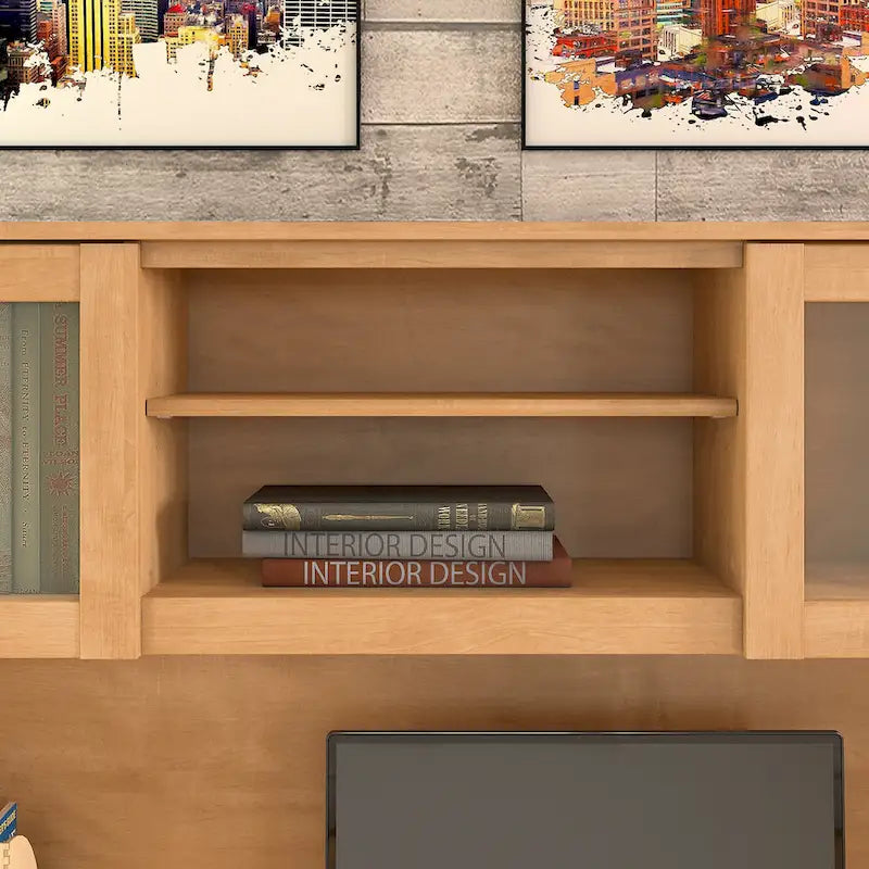 Bush Furniture Somerset Ash Gray 60W Hutch for L Shaped Desk - 59.09 L x 12.50 W x 35.69 H