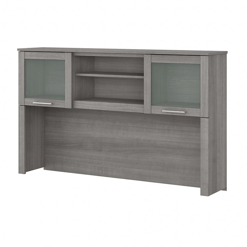 Bush Furniture Somerset Ash Gray 60W Hutch for L Shaped Desk - 59.09 L x 12.50 W x 35.69 H