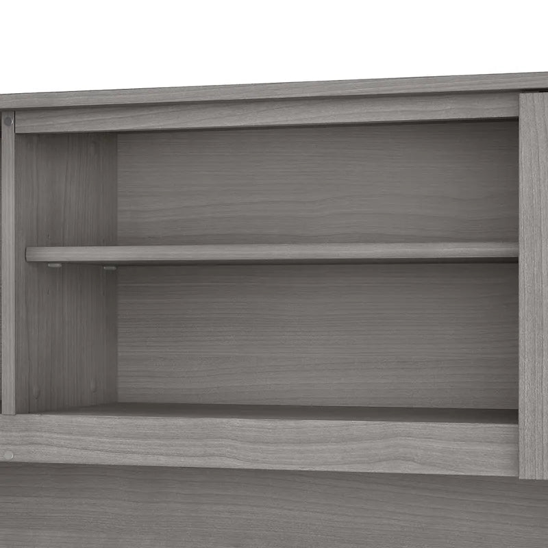 Bush Furniture Somerset Ash Gray 60W Hutch for L Shaped Desk - 59.09 L x 12.50 W x 35.69 H