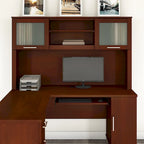 Bush Furniture Somerset Ash Gray 60W Hutch for L Shaped Desk - 59.09 L x 12.50 W x 35.69 H