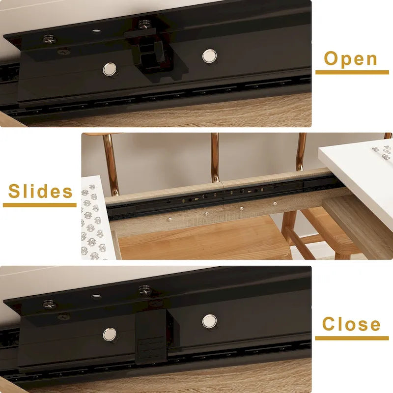 Rectangular Wood Desk Extendible Dining Table Pedestal Table