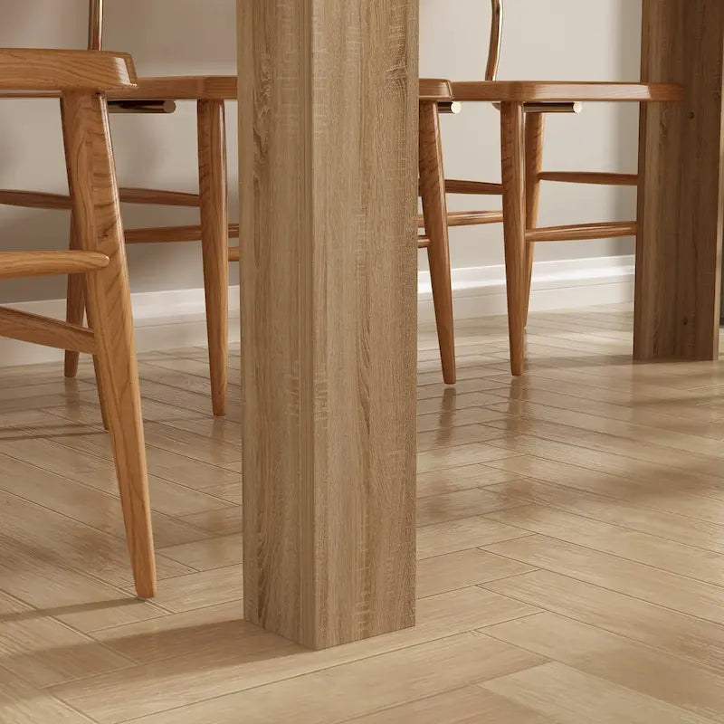 Rectangular Wood Desk Extendible Dining Table Pedestal Table