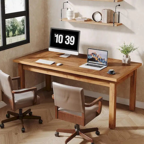 71 Inch Executive Desk, Farmhouse Computer Desk For Home Office