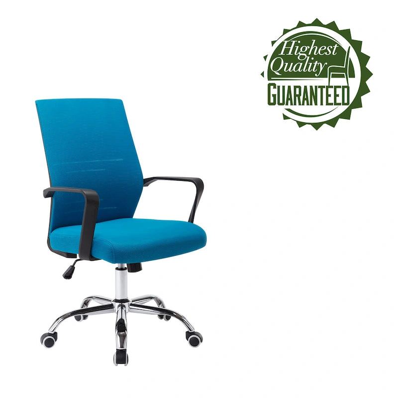 Porthos Home Balzac Mesh Ergonomic Office Chair with Chrome Roller Base