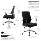 Porthos Home Balzac Mesh Ergonomic Office Chair with Chrome Roller Base