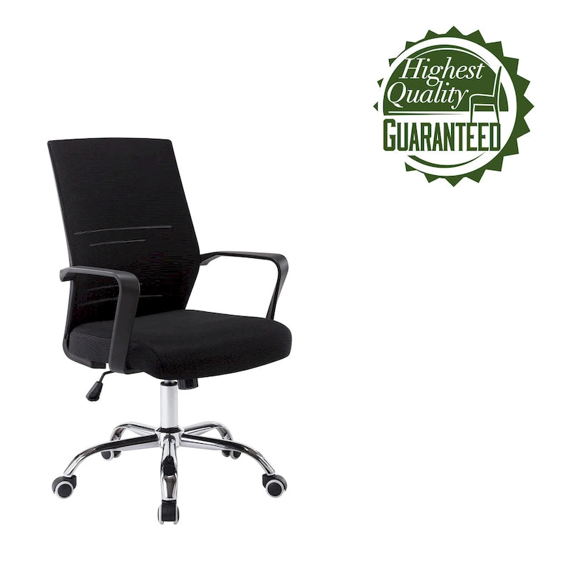 Porthos Home Balzac Mesh Ergonomic Office Chair with Chrome Roller Base