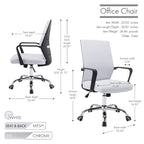 Porthos Home Balzac Mesh Ergonomic Office Chair with Chrome Roller Base